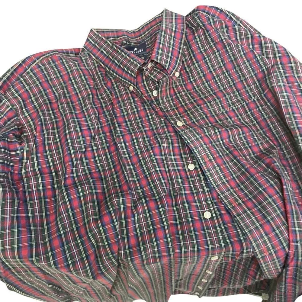 Stafford plaid Button down Shirt long sleeved like new